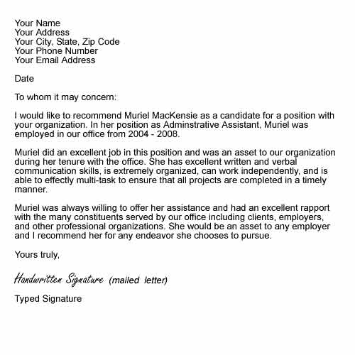 Letter of Recommendation Sample | Recommendation Letter Template
